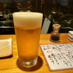 Yakitori Tanabe - 生ビール(ザ・プレミアムモルツ)