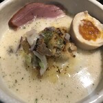 鴨出汁中華蕎麦 麺屋yoshiki - 塩つけ蕎麦＋浅利リゾット