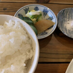 侘助 - ご飯お新香、お塩