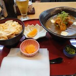 玉川 - おすすめセット    豊橋カレーうどん  と  カツ丼   1800円