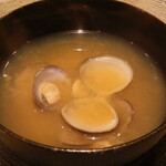 銀座 稲葉 - 留椀のしじみ(ふたを開けた後)(コース料理 おまかせコース)