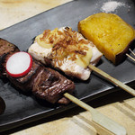 Ginzatakumi - 串焼 "宮崎牛のリブロース、信玄鶏笹身変り、サツマイモ"