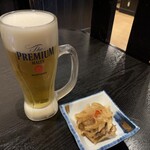 個室×海鮮居酒屋　かりーな  - 生ビール＆お通し