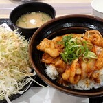 豚屋とん一 - みそ豚丼(並)+キャベツ味噌汁セット