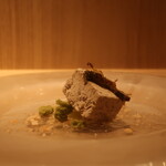 RISTORANTE IL NODO - 摘み草デザート セミフレッド 畑の蕗の薹 塩