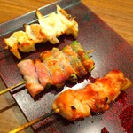 炭焼き大 - ■もも肉
■アスパラベーコン
■ヤゲン軟骨