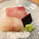 春草 - 13.2月　お造り（鰤、ホウボウ昆布じめ）