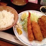 かつ富士 - ミックスフライ定食