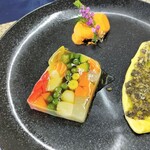 BF restaurant - サーモン・小柱・野菜のアスピック
