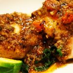 北海道産骨付アンコウのムニエル　焦がしバターソース（3800円）
          