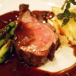OGINO organic Restaurant - 蝦夷鹿の骨付きロースト　黒胡椒ソース（3800円・2012/11）