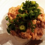 粋や - 納豆軍艦の海苔抜きしゃりこまです