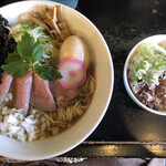 上州濃厚中華蕎麦 はたお商店 - あご煮干しそば　雑炊セット