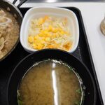 吉野家 - 定食の味噌汁とサラダ