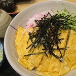 そば処 木の芽 - 冷し焼きたまごそば(大盛り)