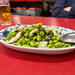 上海家庭料理 大吉 - イカ高菜枝豆の炒め