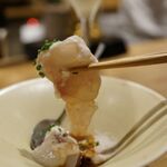 小料理 鈴木 - 真鯛ふぐの白子ポン酢