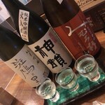 Wakatarou - 日本酒飲み比べ（みむろ杉・神韻・斑鳩の里）