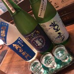 Wakatarou - 日本酒飲み比べ（豊香・三千盛・角右衛門）