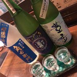 わかたろう - 日本酒飲み比べ（豊香・三千盛・角右衛門）