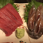 Izakaya Chuusuke - ホタルイカ刺とマグロ赤身刺