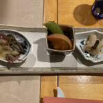 Iwase - 前菜3品　ホタルイカ美味しかったです！