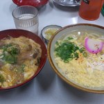 のざわ食堂 - 他人丼４８０円と玉子とじうどん３００円　計７８０円≪2013年3月≫