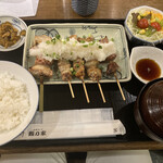 Gansoku Yakitori Kushi Hacchin - やきとり定食(塩おろしポン酢)