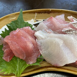 Kumashiro Shokudou - 本日のさしみ盛
                        まぐろ、たい、カンパチ、たち魚が盛られていました！