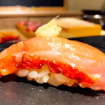 鮨うめざわ - 金目炙り、生姜添え