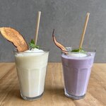 Yaki-imo latte/purple sweet potato latte