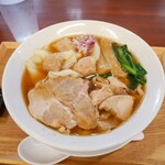 中華そば 千乃鶏 - ミニ中華そば850円＋ワンタン3個150円