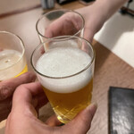 新日本海料理 旬恵 - ビールで乾杯