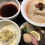 鴨出汁中華蕎麦 麺屋yoshiki - 醤油つけ蕎麦＋浅利リゾット