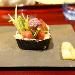 銀座 しのはら - 太巻き　まぐろ三種