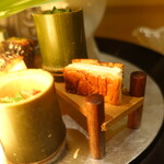 銀座 しのはら - 八寸　うなぎ、ちまき、押し寿司