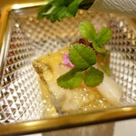 銀座 しのはら - 海鮮ジュレがけ　鮑、北寄、みる