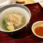 銀座 しのはら - 鮑しゃぶしゃぶ　ジュンサイ