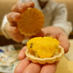 銀座 しのはら - フォアグラ、マンゴーの最中