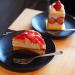 スロー ジェット コーヒー - 苺のショートケーキ、苺のタルト