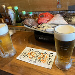 なかめのてっぺん - ビールで乾杯