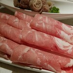 海底撈火鍋 - ラム肉のアップ