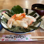 菊一 - カニ海鮮丼 1150円。