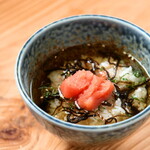 Ochazuke（boiled rice with tea）(Seafood with sesame, plum, mentaiko)