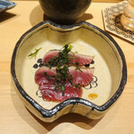 鮨 さいとう - 鰹のタタキに神津島の地海苔