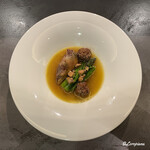 カーサ・デル・チーボ - フランス鳩とグリーンアスパラのフリカッセ