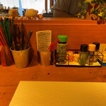 大阪とんかつ - テーブル上のスタメン達