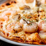 Seafood pizza