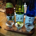 Yakitori Semmon Ginneko - 日本酒飲比べ@1000円