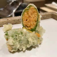 日本橋 蕎ノ字 - 雲丹の大葉巻き